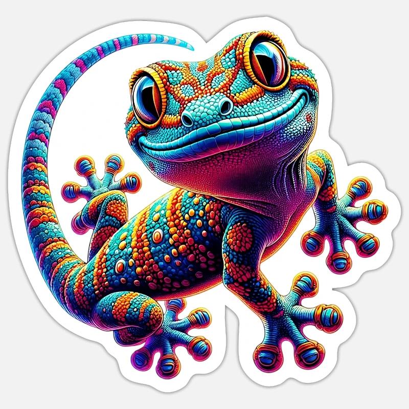 Gecko - Sticker size S (10 x 10 cm) - white matte