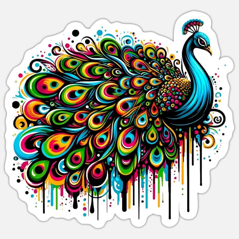 Peacock Sticker size S (10 x 10 cm)
