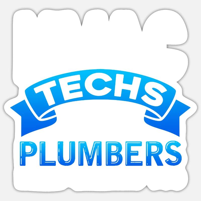 hvac techs because plumbers need heroes Design Sticker Größe S (10 x 10 cm)
