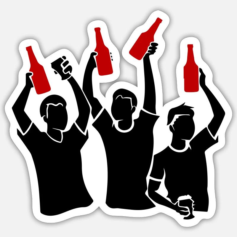 Bachelor Party Team - Sticker size S (10 x 10 cm) - white matte