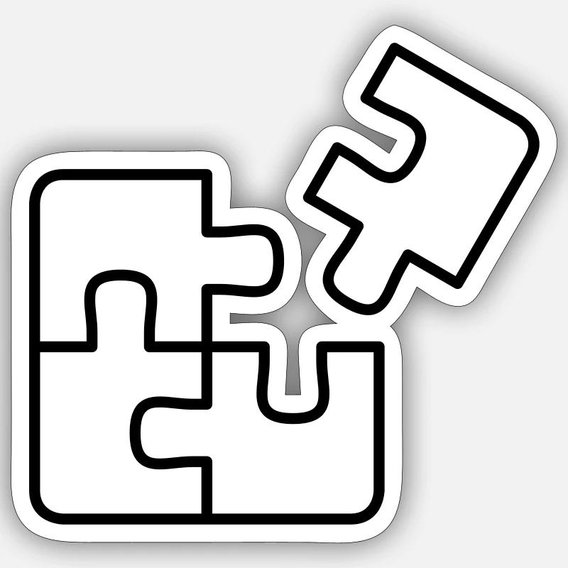 Puzzle - Sticker Größe S (10 x 10 cm) - Mattweiß