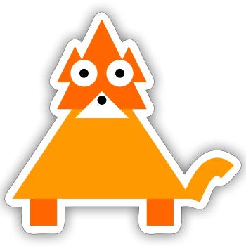 Geometrisches funky Fuchs-Design - Sticker Größe S (10 x 10 cm) - Mattweiß - Vorne
