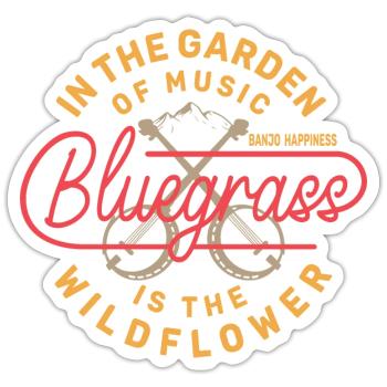 Bluegrass - Banjo Happiness - Sticker Größe S (10 x 10 cm) - Mattweiß - Vorne