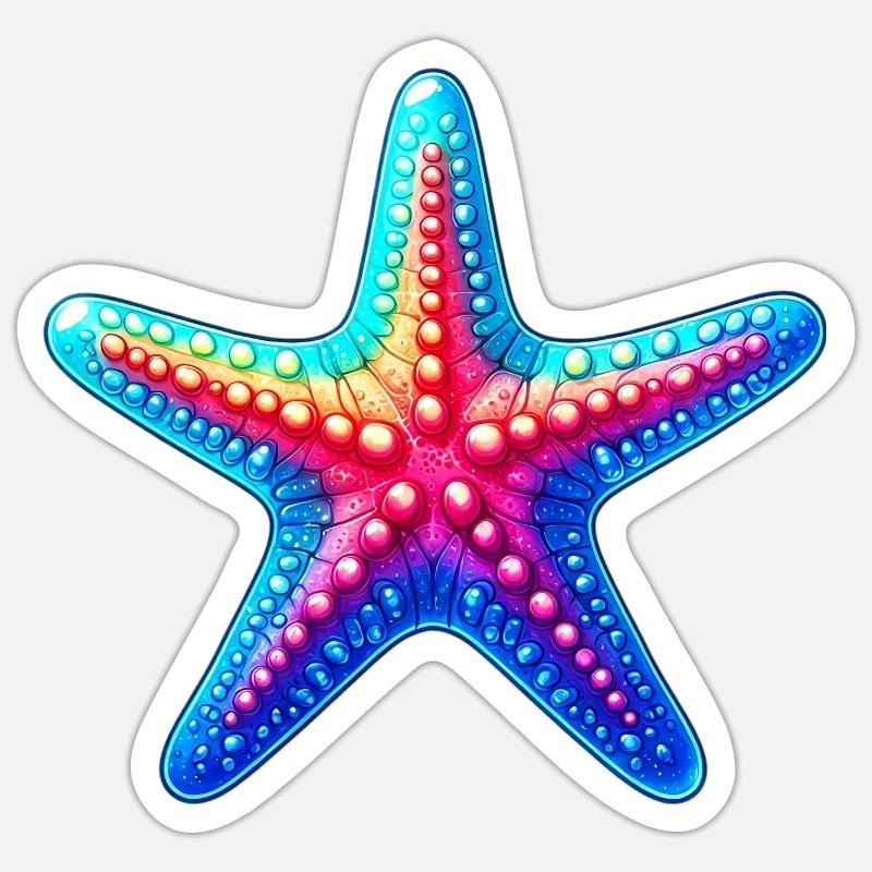 Seestern - Sticker Größe S (10 x 10 cm) - Mattweiß