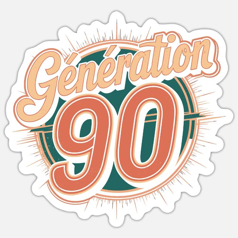 Génération 90 Sticker taille S (10 x 10 cm)