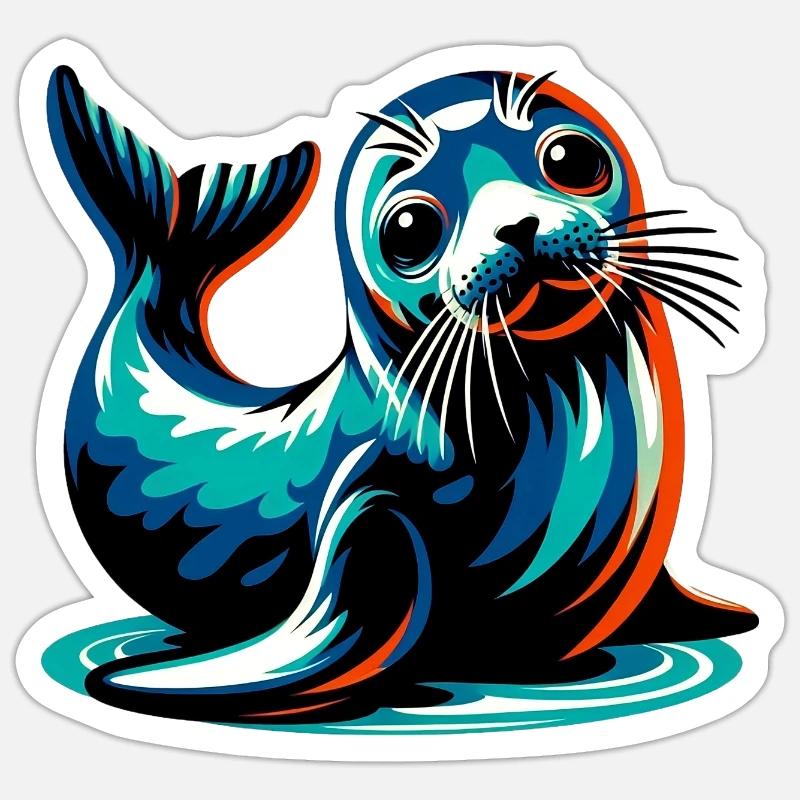 Phoque Sticker taille S (10 x 10 cm)