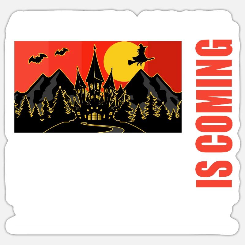 Halloween arrive Sticker taille S (10 x 10 cm)