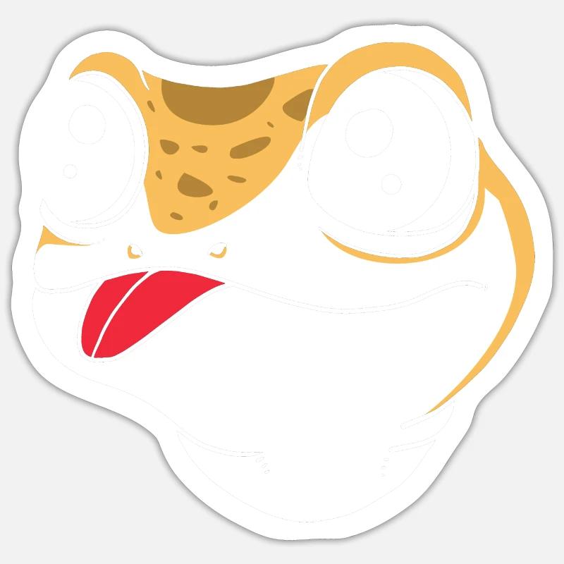 Leopard Gecko - Sticker Größe S (10 x 10 cm) - Mattweiß
