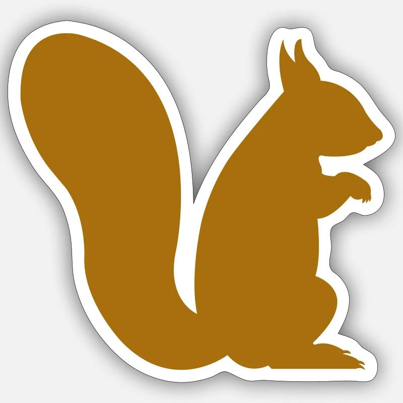 écureuil - Sticker taille S (10 x 10 cm) - blanc mat