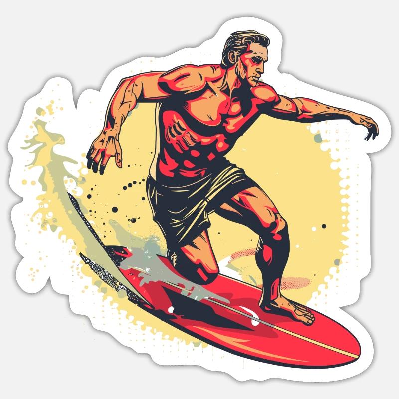 Surfer Graphics - Sticker size S (10 x 10 cm) - white matte