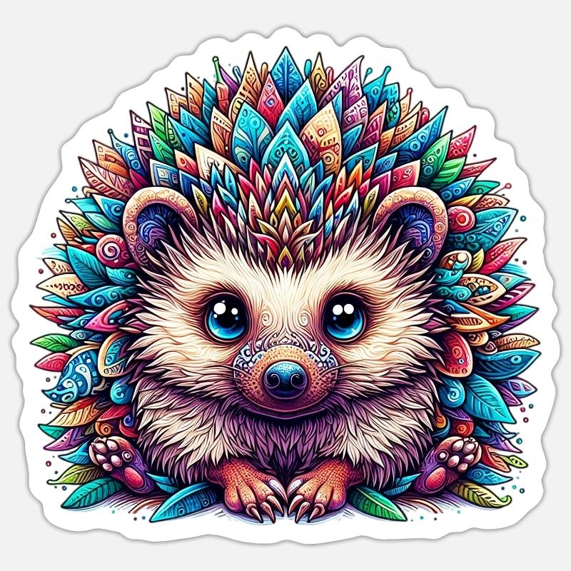 Igel - Sticker Größe S (10 x 10 cm) - Mattweiß