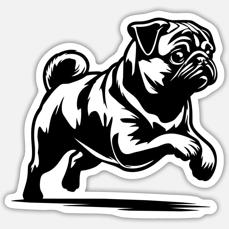 Pug - Sticker size S (10 x 10 cm) - white matte