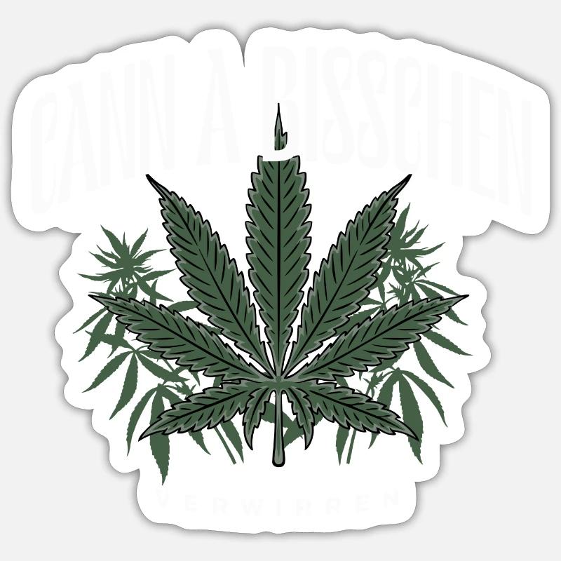 Cann a bisschen verwirren - Sticker Größe S (10 x 10 cm) - Mattweiß