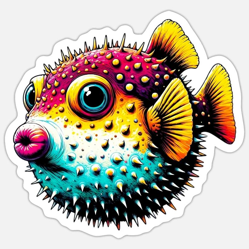Kugelfisch Sticker Größe S (10 x 10 cm)