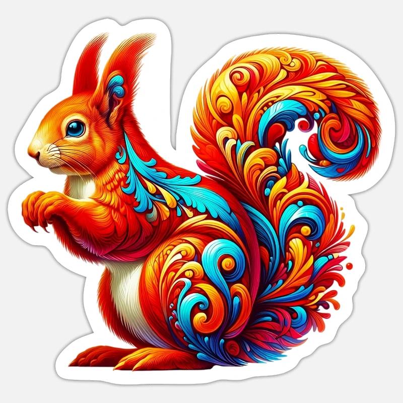 Écureuil - Sticker taille S (10 x 10 cm) - blanc mat