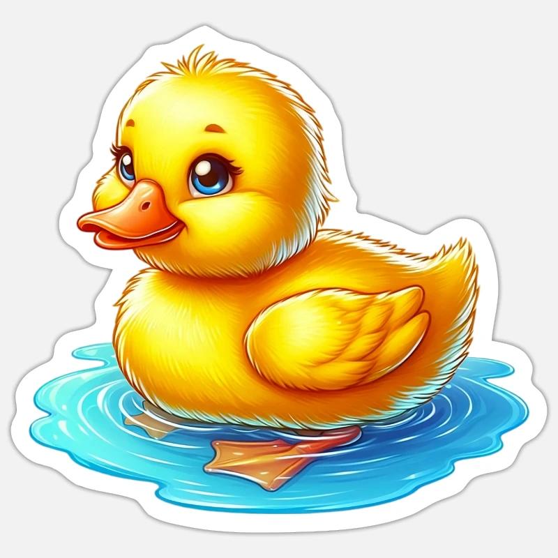 Duckling Duck Duck Duck - Sticker size S (10 x 10 cm) - white matte