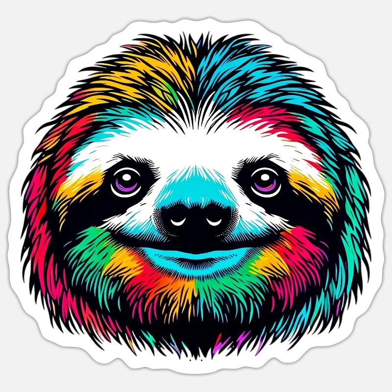 Sloth - Sticker size S (10 x 10 cm) - white matte
