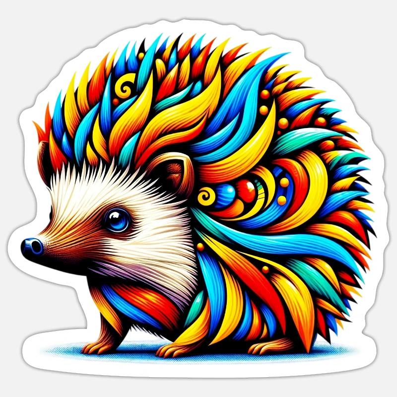 Igel - Sticker Größe S (10 x 10 cm) - Mattweiß