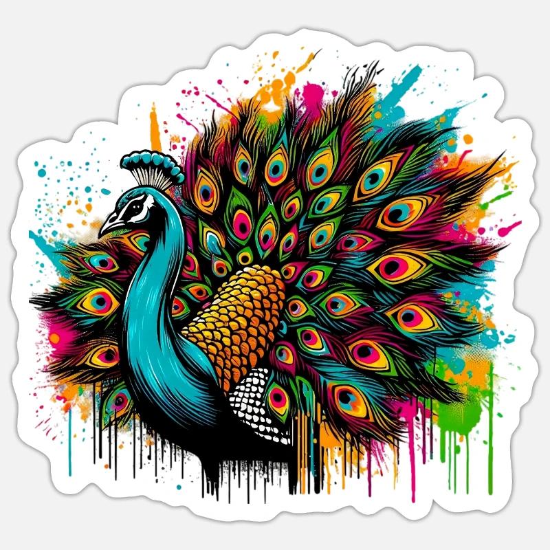 Peacock Sticker size S (10 x 10 cm)