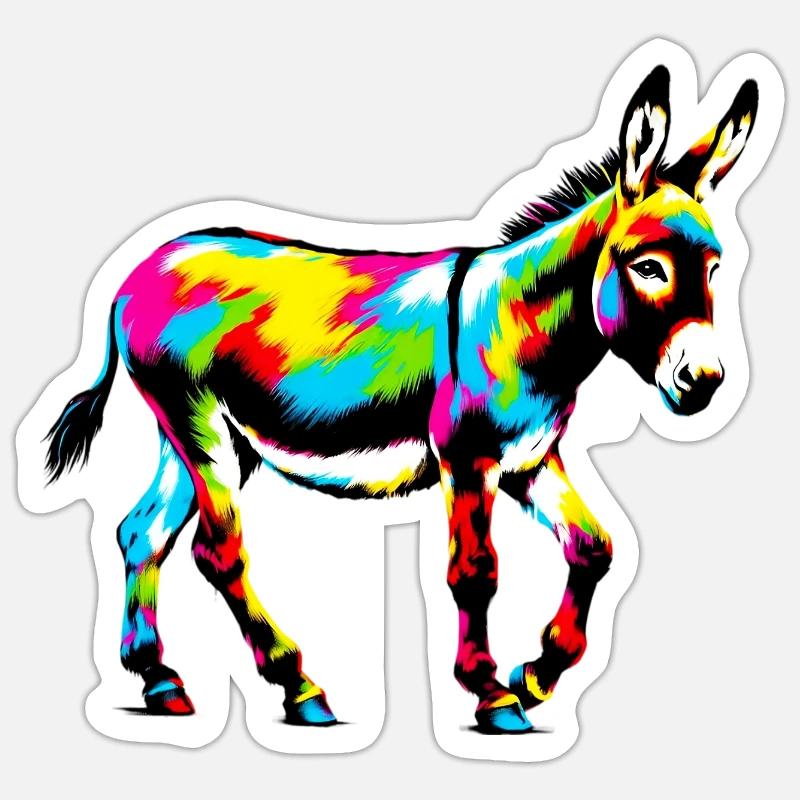 Esel-Maultier - Sticker Größe S (10 x 10 cm) - Mattweiß