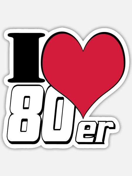 80er Party Retro Fun , Motto Party Shirt 80er (25) - Sticker Größe S (10 x 10 cm) - Mattweiß
