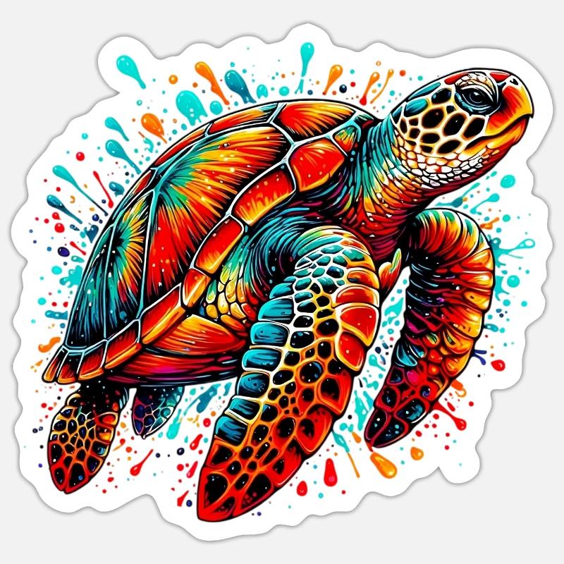 Turtle - Sticker size S (10 x 10 cm) - white matte