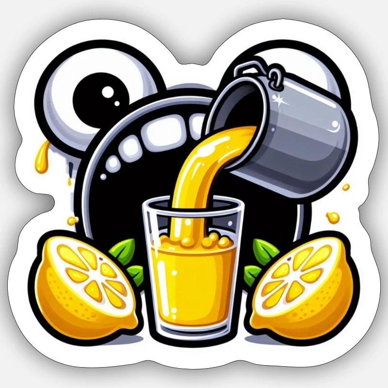 Lemon - Sticker Größe S (10 x 10 cm) - Mattweiß