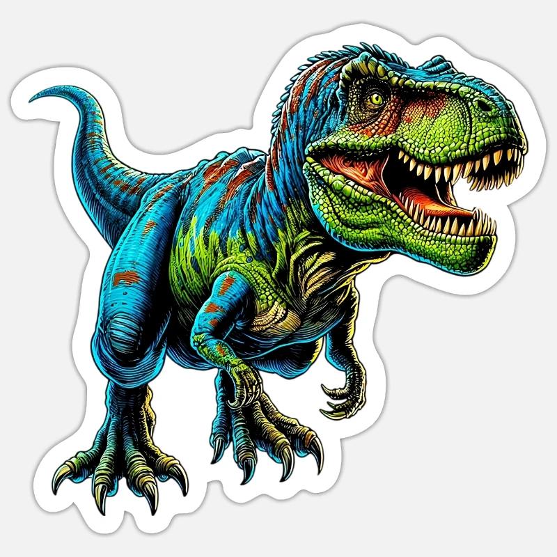 Dinosaurier - Sticker Größe S (10 x 10 cm) - Mattweiß