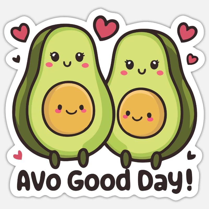 Avocat - Sticker taille S (10 x 10 cm) - blanc mat