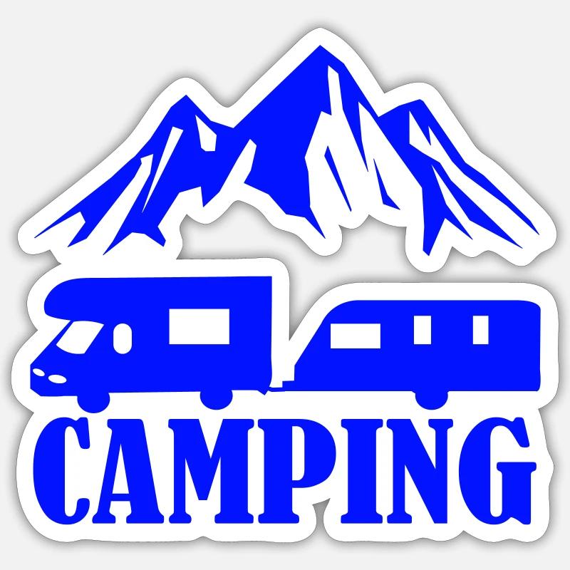 Camping - Sticker Größe S (10 x 10 cm) - Mattweiß