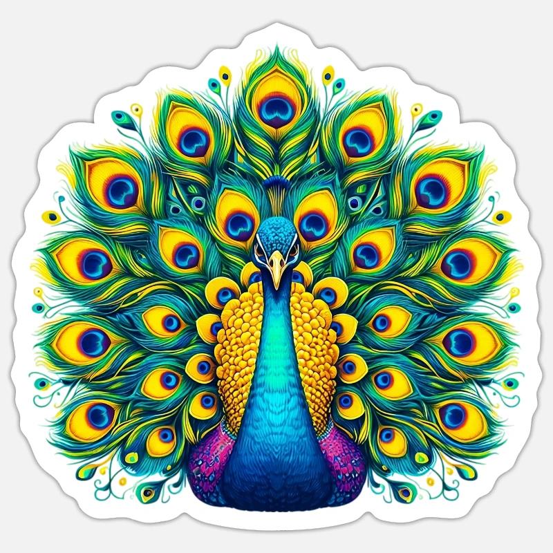 Paon Sticker taille S (10 x 10 cm)