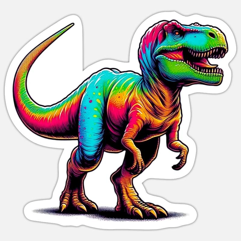 Dinosaure - Sticker taille S (10 x 10 cm) - blanc mat