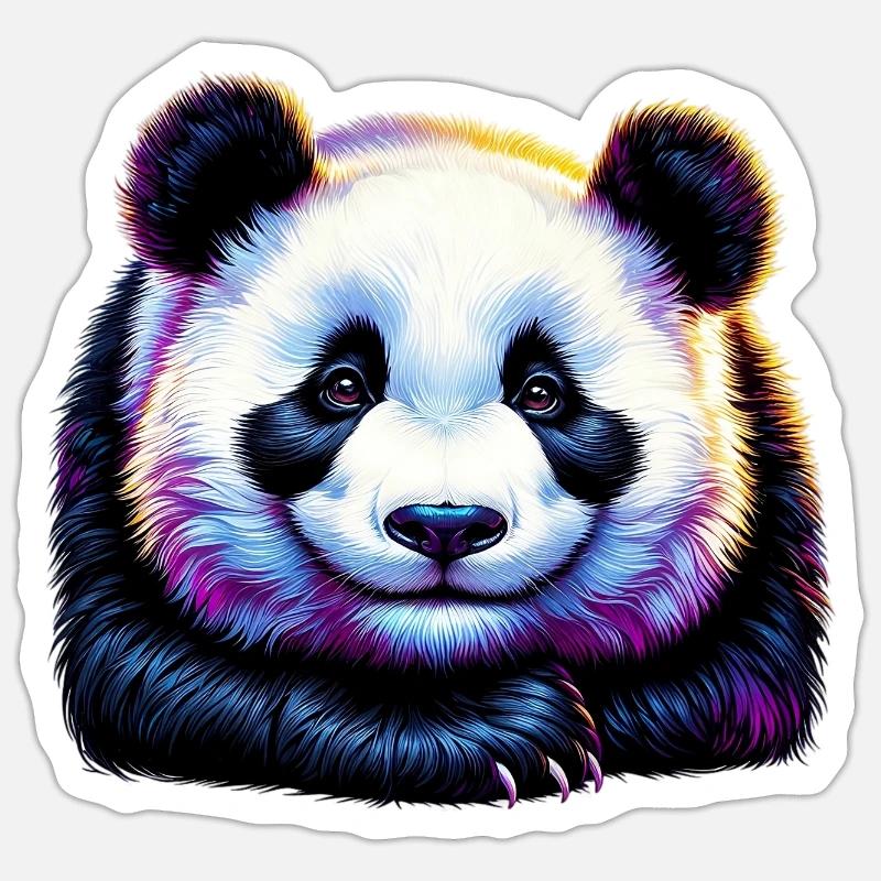 Panda - Sticker taille S (10 x 10 cm) - blanc mat