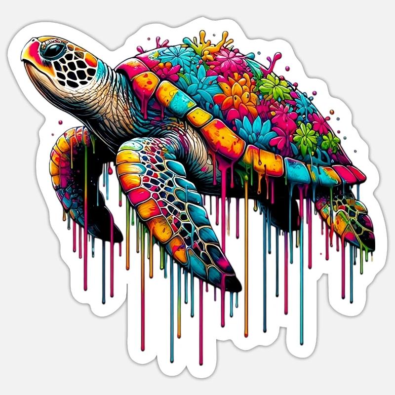 Turtle - Sticker size S (10 x 10 cm) - white matte