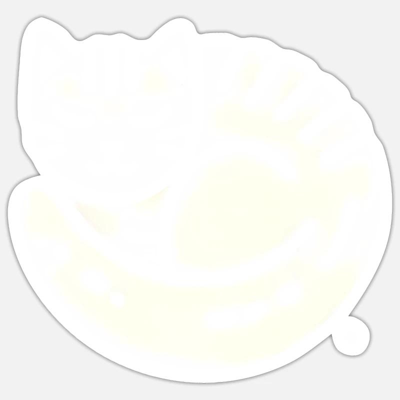 Minimalist Sleeping Cat Illustration - Sticker size S (10 x 10 cm) - white matte