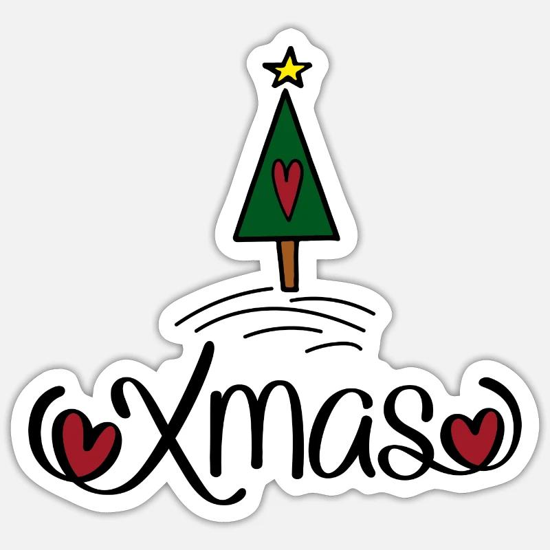 Noël - Sticker taille S (10 x 10 cm) - blanc mat