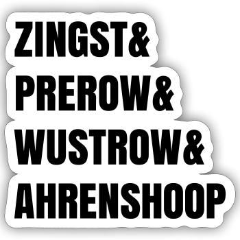 Zingst Prerow Wustrow Ahrenshoop - Sticker Größe S (10 x 10 cm) - Mattweiß - Vorne