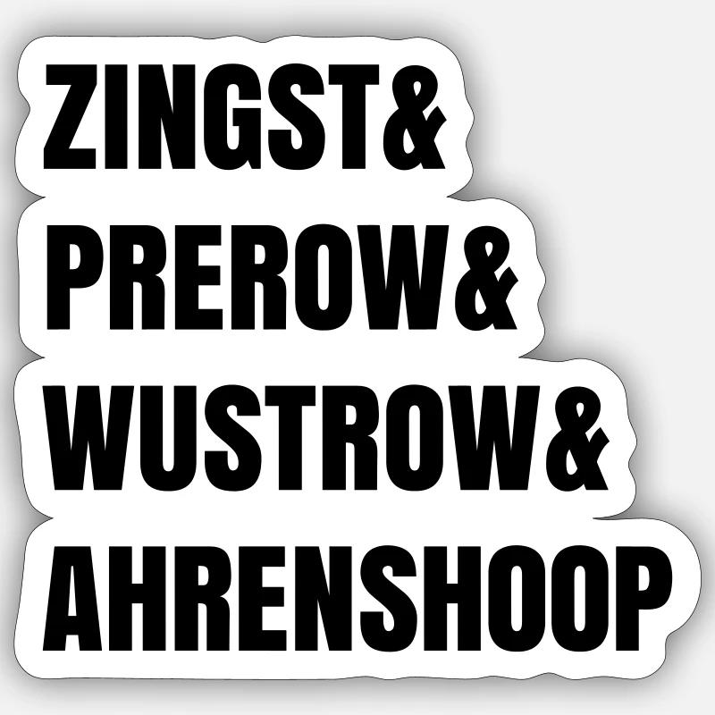 Zingst Prerow Wustrow Ahrenshoop - Sticker Größe S (10 x 10 cm) - Mattweiß