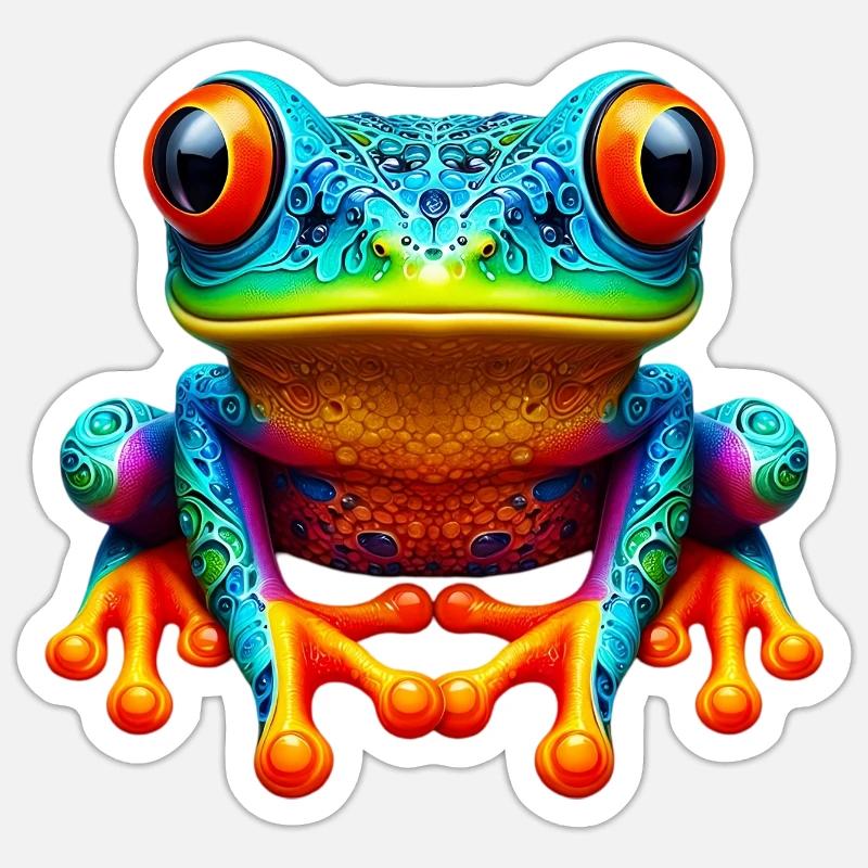 Grenouille - Sticker taille S (10 x 10 cm) - blanc mat