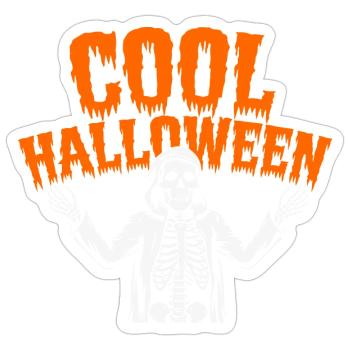 Kapuzenskelett Halloween-Text - Sticker Größe S (10 x 10 cm) - Mattweiß - Vorne