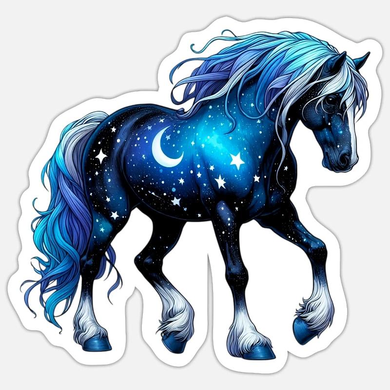 Cavallo - Sticker formato S (10 x 10 cm) - bianco opaco
