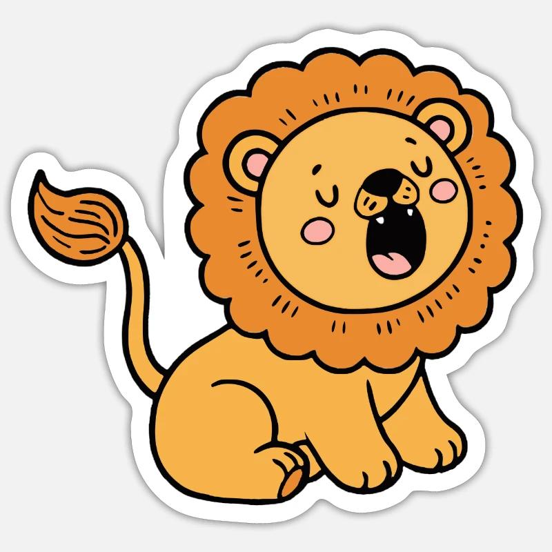 Löwe - Sticker Größe S (10 x 10 cm) - Mattweiß