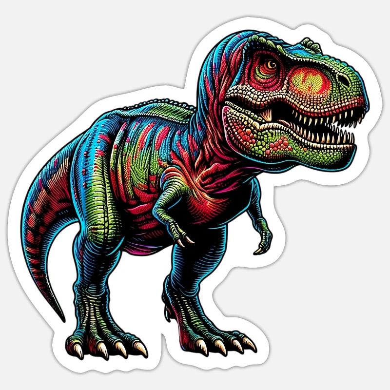 Dinosaure - Sticker taille S (10 x 10 cm) - blanc mat