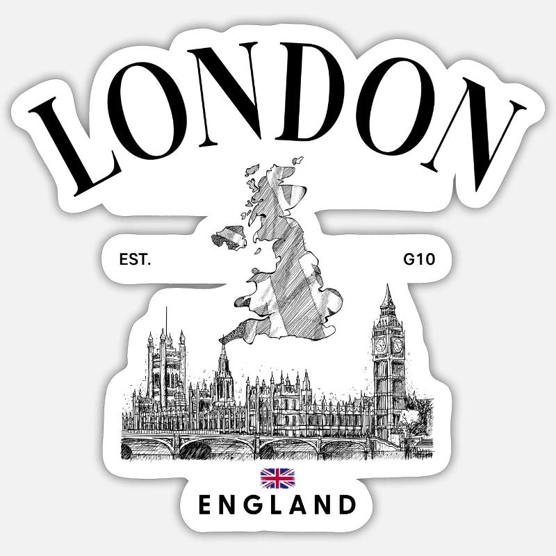 Tiny Union Jack auf Schwarz - Sticker Größe S (10 x 10 cm) - Mattweiß