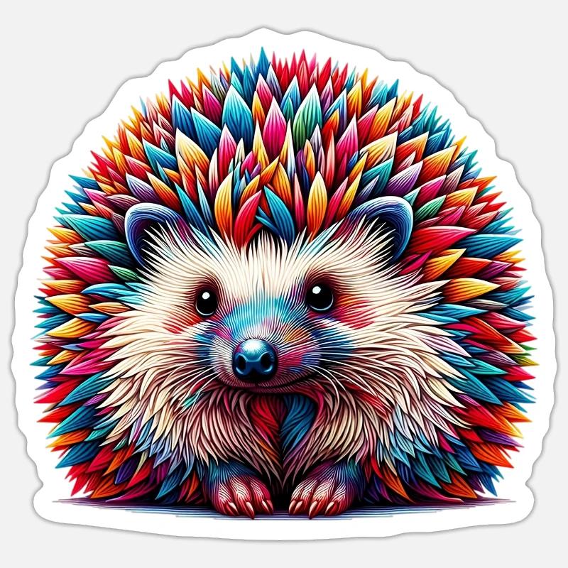 Hérisson - Sticker taille S (10 x 10 cm) - blanc mat