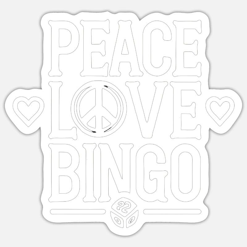 Frieden Liebe Bingo - Sticker Größe S (10 x 10 cm) - Mattweiß