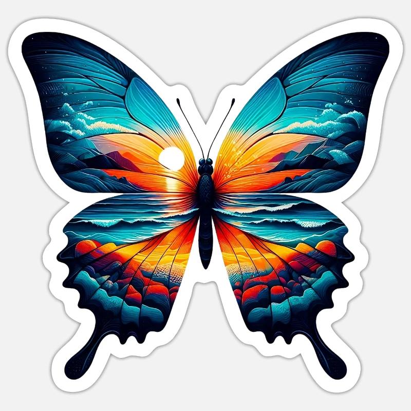 Butterfly - Sticker size S (10 x 10 cm) - white matte