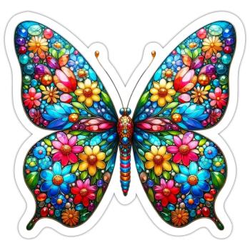 Butterfly - Sticker size S (10 x 10 cm) - white matte - Front