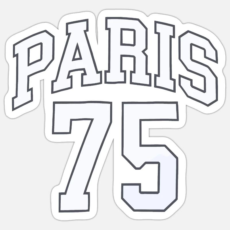 Paris 75 - Sticker taille S (10 x 10 cm) - blanc mat