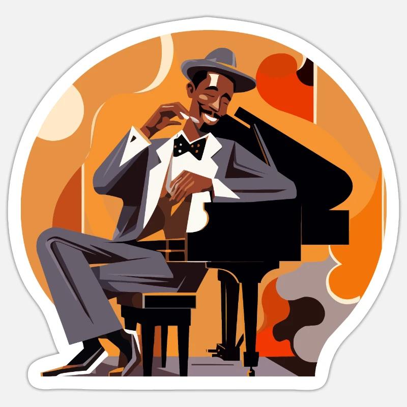 Piano Master - Sticker size S (10 x 10 cm) - white matte
